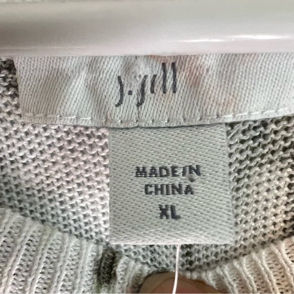 NWT J Jill Linen Blend Sweater Women's Size XL Palm Leaf Print Lightweight Knit - Picture 5 of 9